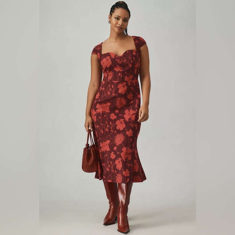 Anthropologie The Cecily Fit & Flare Sweetheart Dress